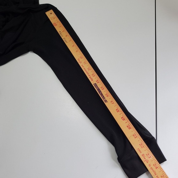 Ivy Park Womens Sheer Mesh Hoodie Medium Black Logo Top Streetwear Layering - Picture 9 of 11